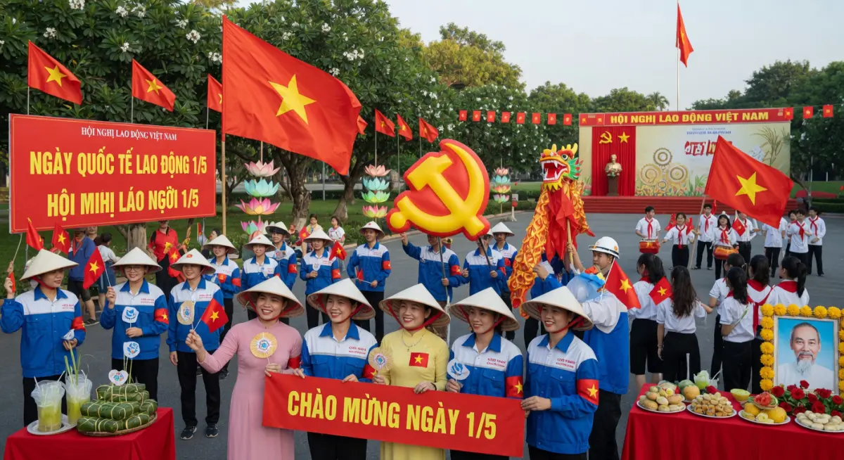 Hình ảnh minh họa người lao động Việt Nam trong ngày Quốc tế Lao động
