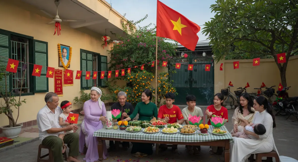 Chú thích: Khoảnh khắc sum vầy gia đình trong dịp lễ 30/4 - 1/5 mang đậm tinh thần nhân văn