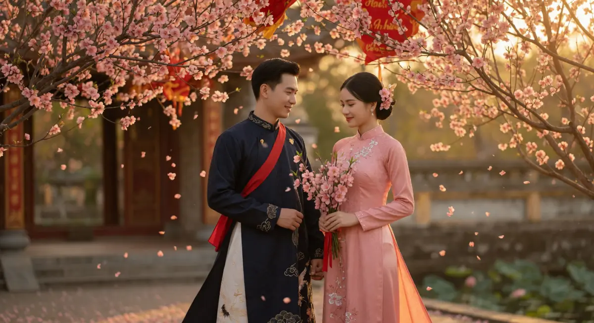 Hình ảnh minh họa cặp đôi trong ngày cưới hỏi theo phong thủy tháng 5