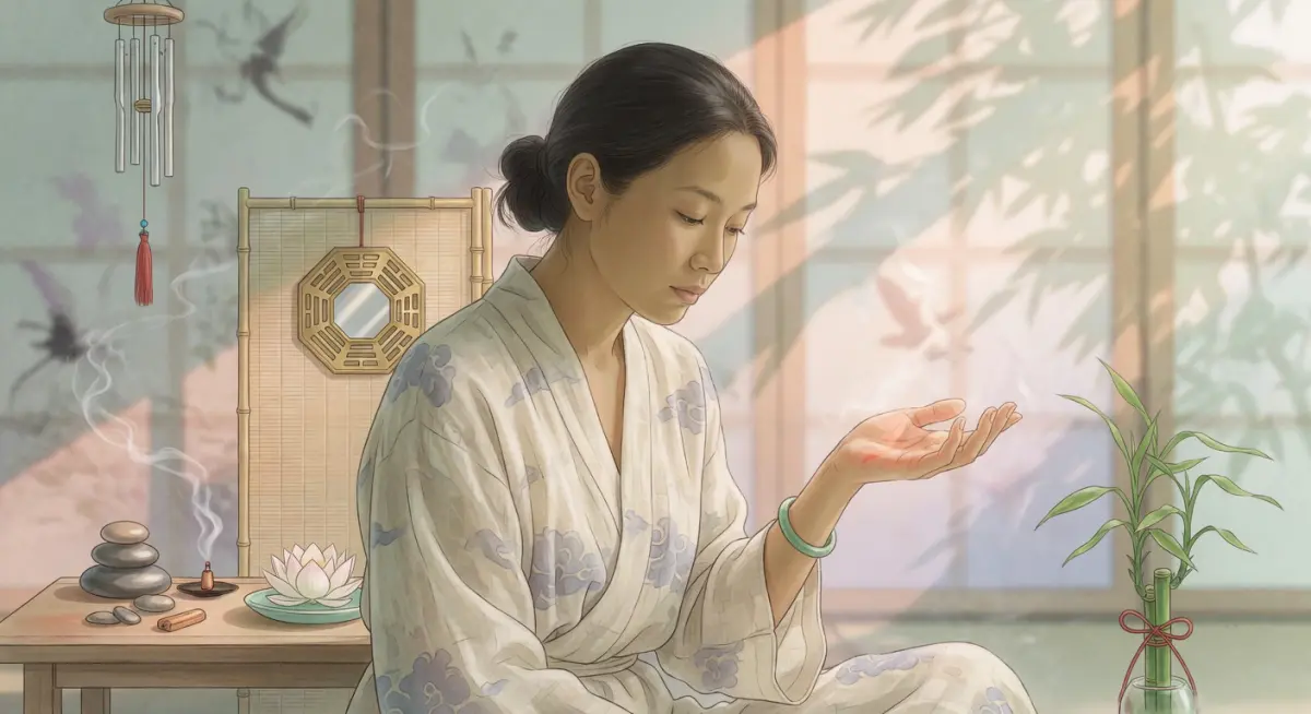 Hình ảnh minh họa người đang quan sát chỉ tay trong không gian thanh tịnh