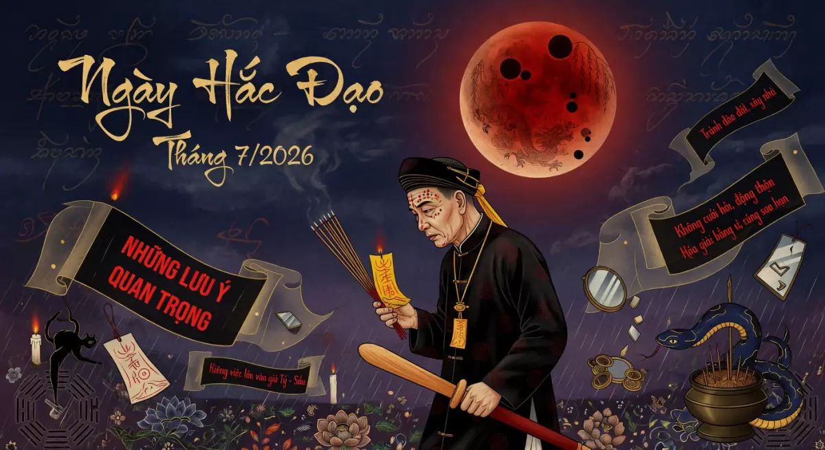Ngày hắc đạo tháng 7/2026: Những lưu ý quan trọng khi tiến hành việc lớn.